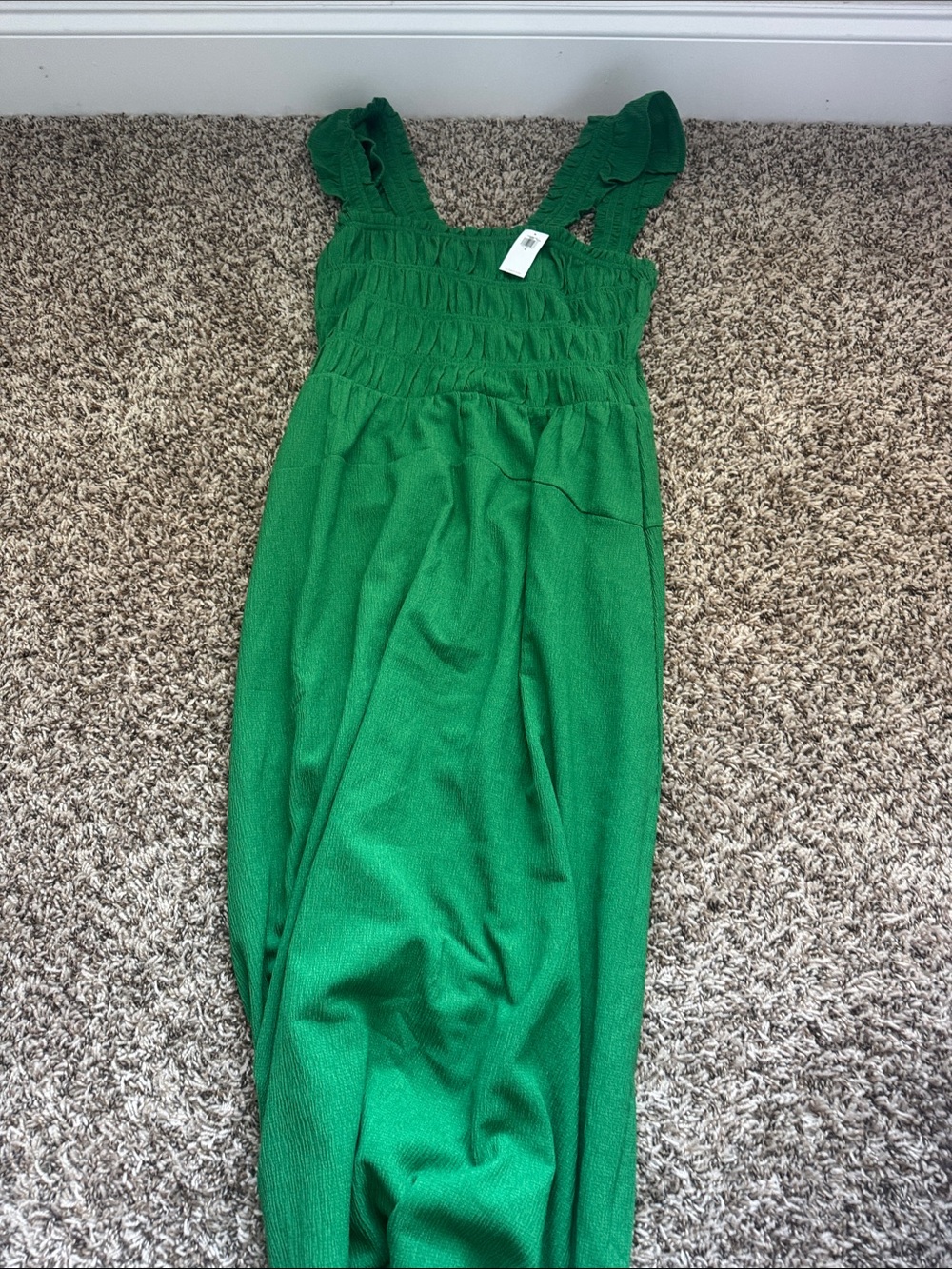 Old Navy Emerald Green Smocked Maxi Dress with Ruffle Straps